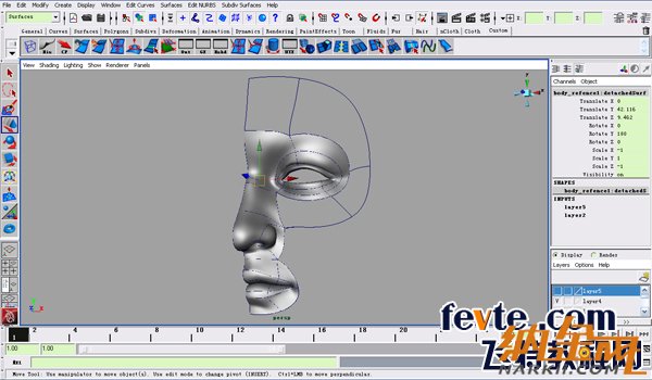 maya nurbs制作高精度生物模型詳解 飛特網(wǎng) maya建模教程