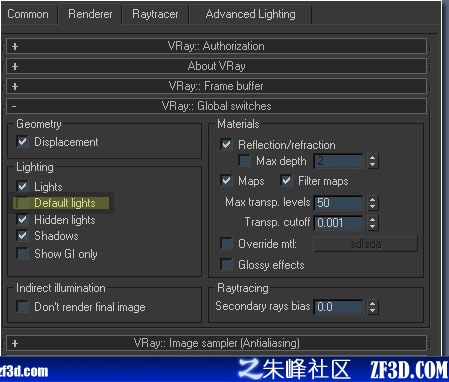 vray教程教你如何作內白天燈光效果