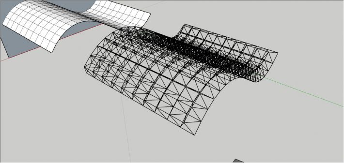 sketchup建模教程：曲面桁架建模教程