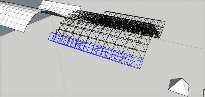 sketchup建模教程：曲面桁架建模教程