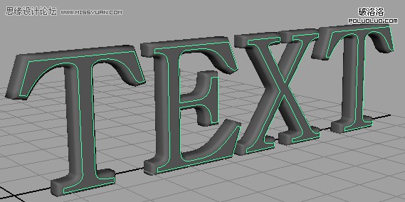 制作立體字maya建模教程